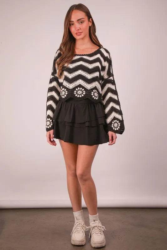 VERY J Riffled Tiered Layers Activewear Skirt with Shorts