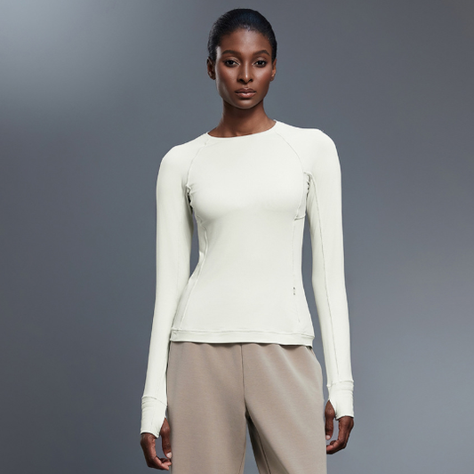 Women’s Long Sleeve Workout Top – Stretch Yoga & Running Tee