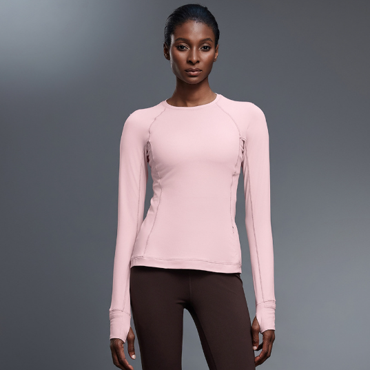 Women’s Long Sleeve Workout Top – Stretch Yoga & Running Tee