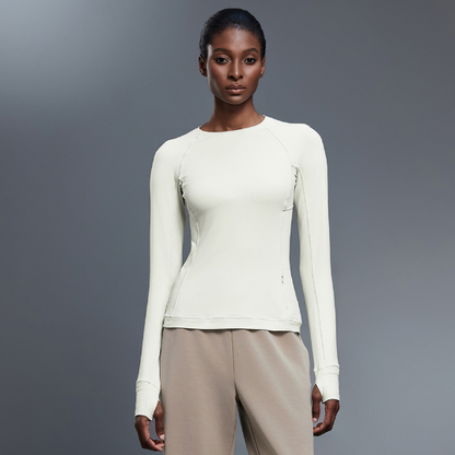 Women’s Long Sleeve Workout Top – Stretch Yoga & Running Tee