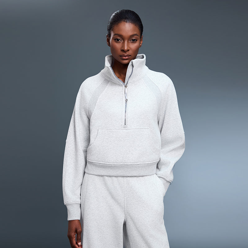Women’s Fleece-Lined Sports Sweater | Half-Zip Turtleneck Pullover