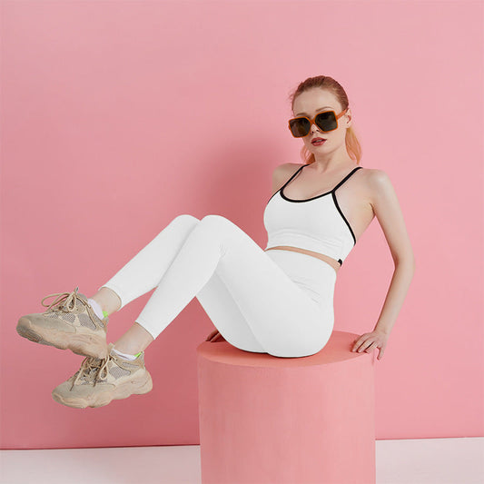 Women’s Nude Yoga Set – Shockproof Sports Bra & Shorts