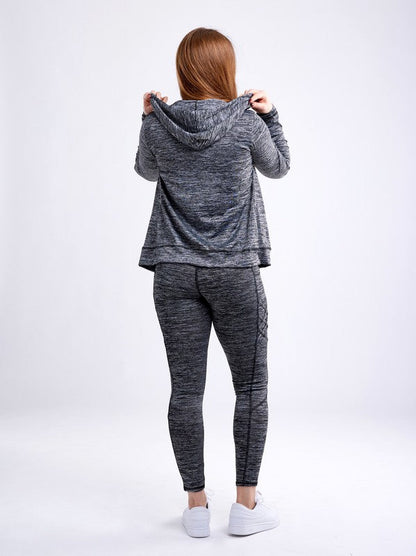 Women's Athletic Zip-Up Fitted Hoodie Jacket with Pockets