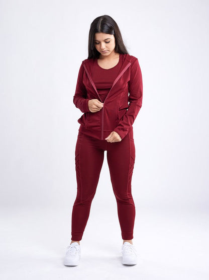 Women's Athletic Zip-Up Fitted Hoodie Jacket with Pockets