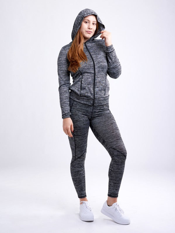 Women's Athletic Zip-Up Fitted Hoodie Jacket with Pockets