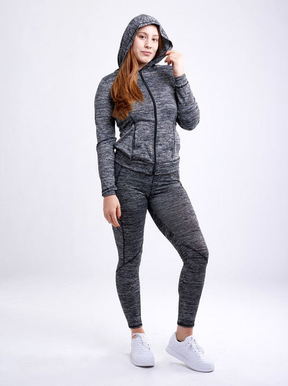 Women's Athletic Zip-Up Fitted Hoodie Jacket with Pockets