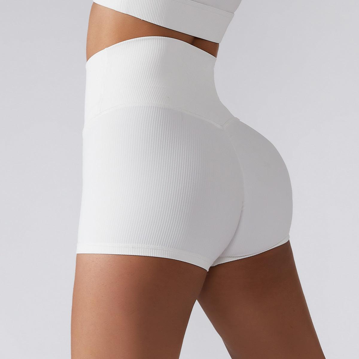 High-Waisted Ribbed Fitness Shorts – Butt Lifting Activewear