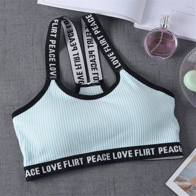 Women’s Cotton Sports Bra – Push-Up Cropped Yoga & Gym Top