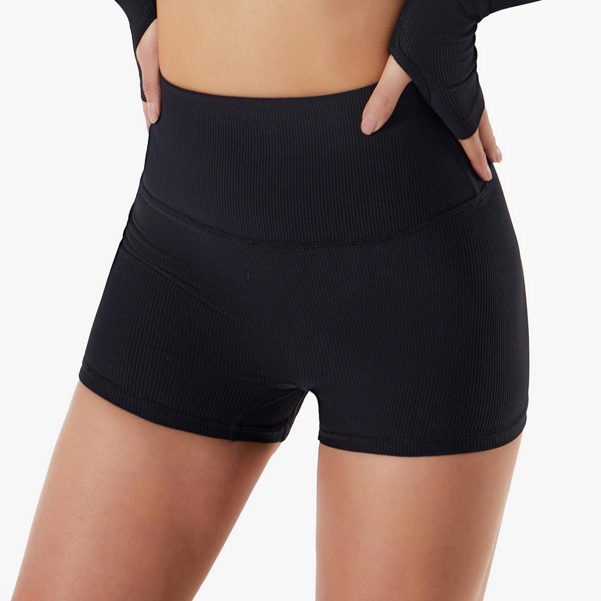 High-Waisted Ribbed Fitness Shorts – Butt Lifting Activewear