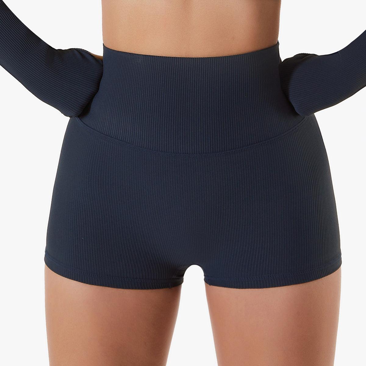 High-Waisted Ribbed Fitness Shorts – Butt Lifting Activewear