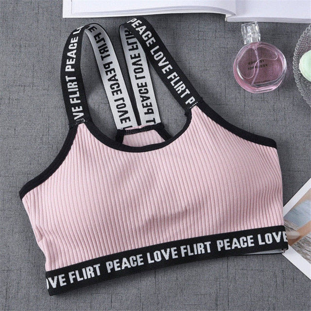 Women’s Cotton Sports Bra – Push-Up Cropped Yoga & Gym Top
