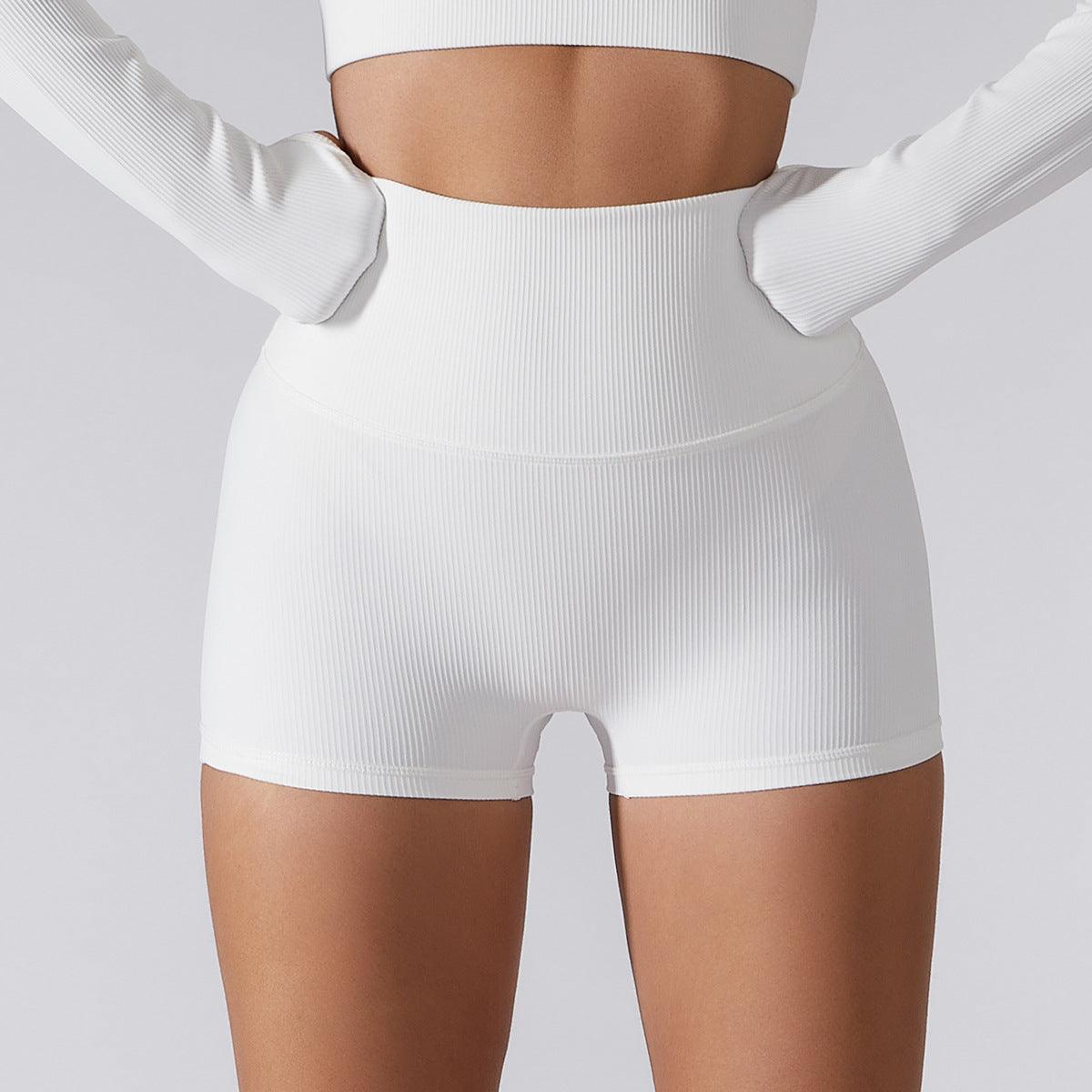 High-Waisted Ribbed Fitness Shorts – Butt Lifting Activewear