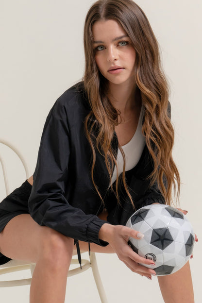 Long Slv Crop Activewear Anorak Jacket