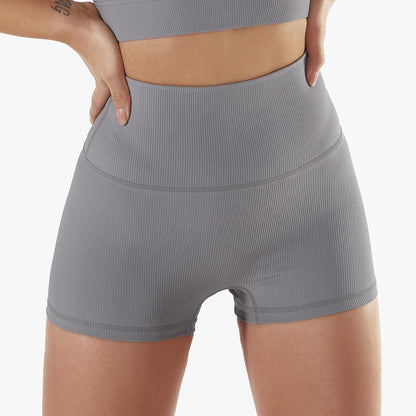 High-Waisted Ribbed Fitness Shorts – Butt Lifting Activewear