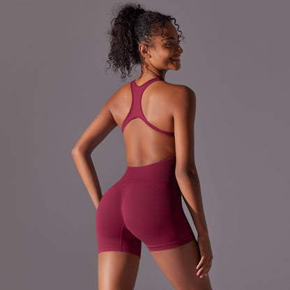 Seamless Yoga Bodysuit for Women – Hip Lift One-Piece Activewear