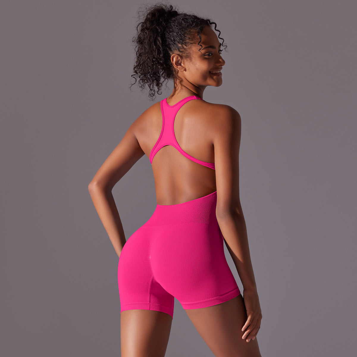 Seamless Yoga Bodysuit for Women – Hip Lift One-Piece Activewear