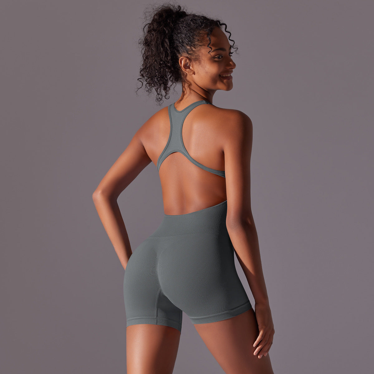 Seamless Yoga Bodysuit for Women – Hip Lift One-Piece Activewear