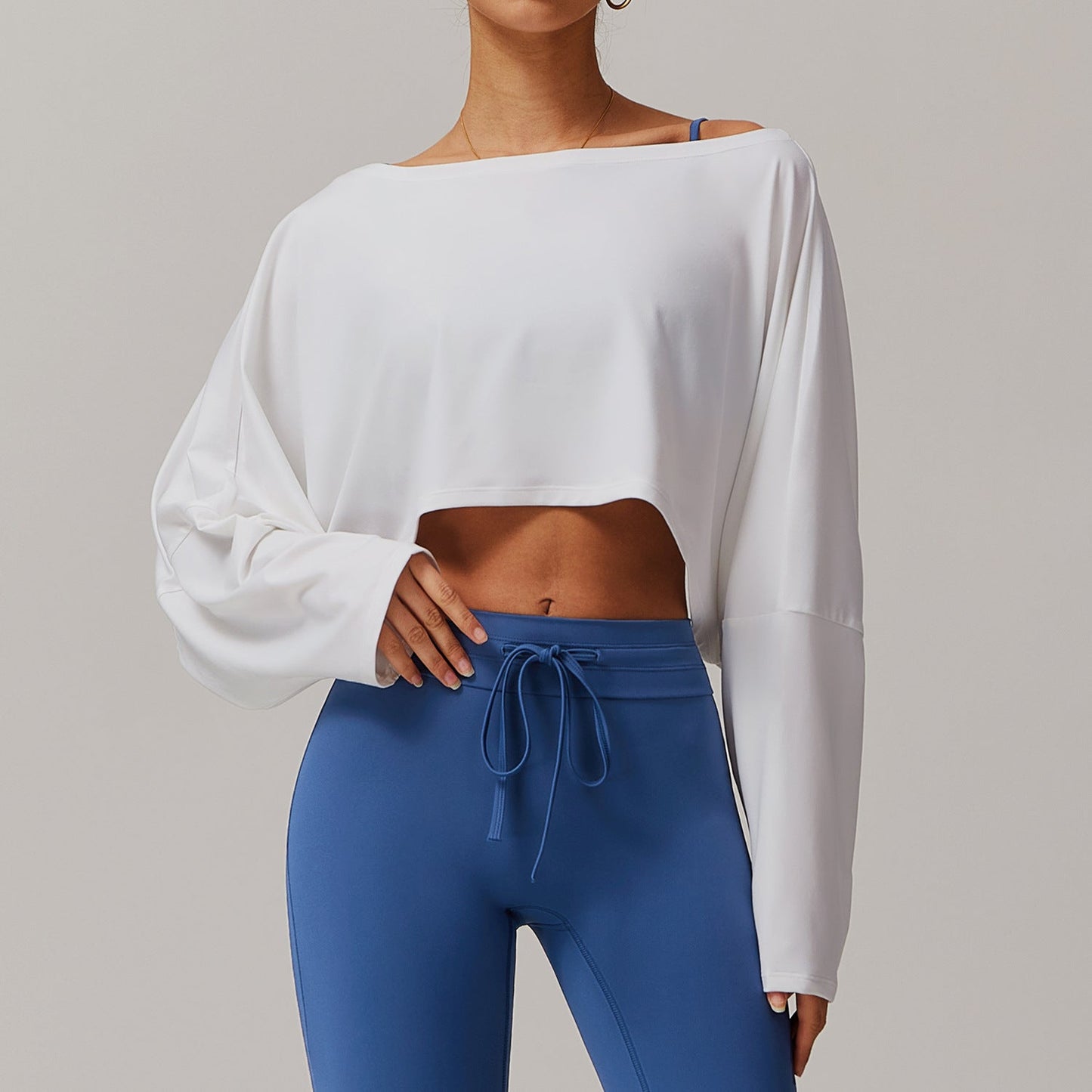 Sollinarry Women’s Off-Shoulder Long Sleeve Yoga Top