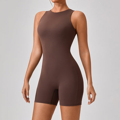 Women’s Summer Nude-Feel Yoga Jumpsuit – Fitness & Running Wear