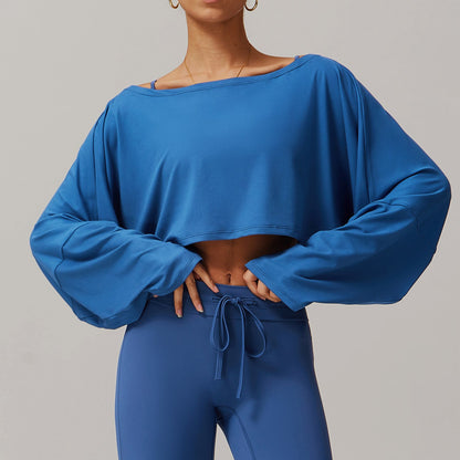 Sollinarry Women’s Off-Shoulder Long Sleeve Yoga Top