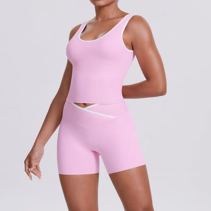 Women’s Cross-Back High-Top Sports Bra – Nude Feel Yoga & Running