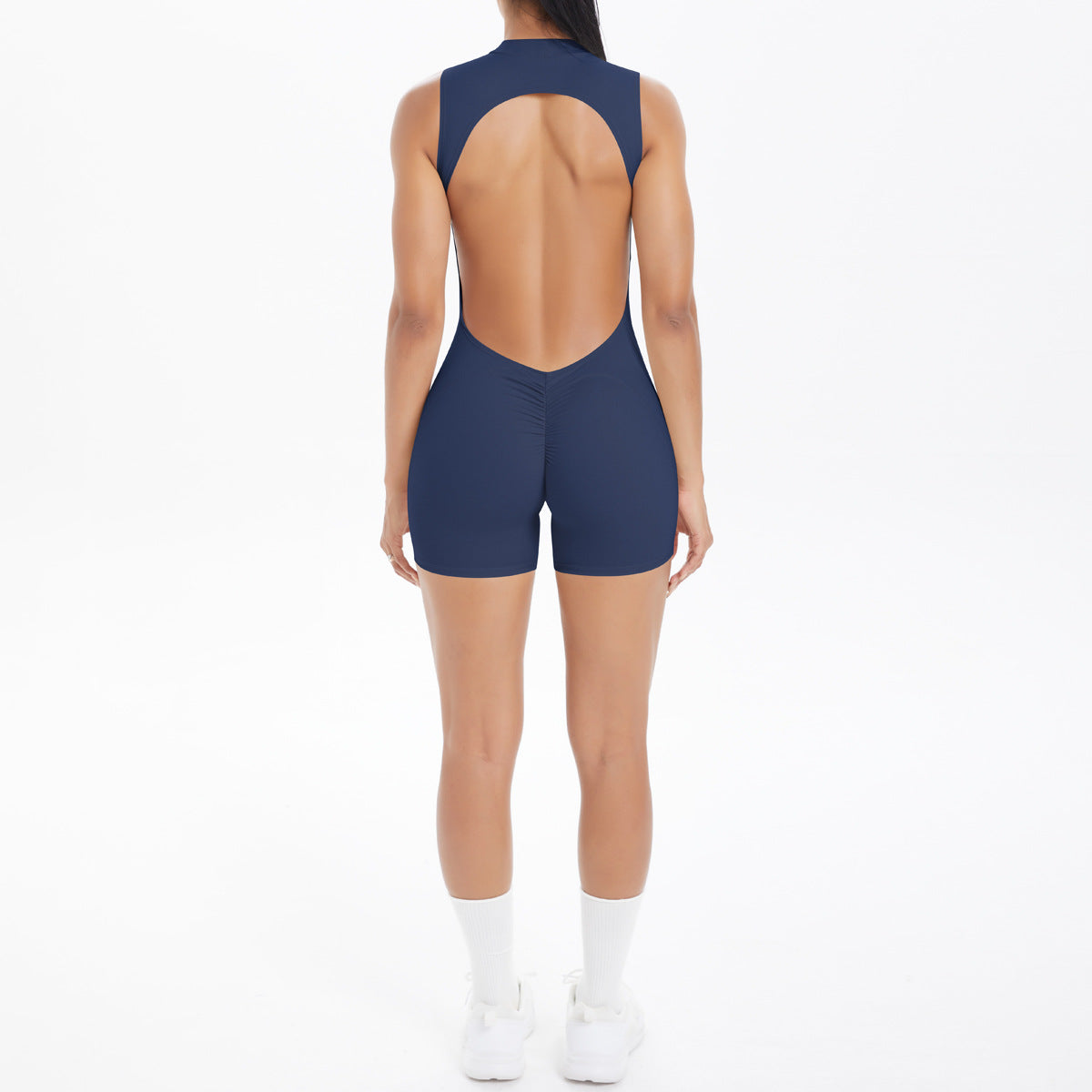 Women’s Sleeveless Cutout Yoga Jumpsuit with Chest Pad