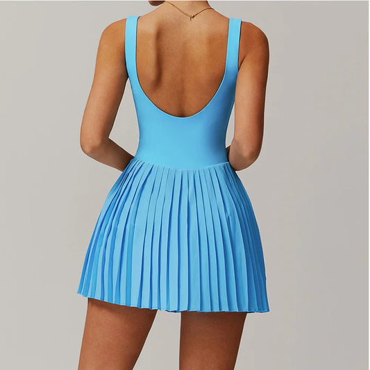 Tennis Jumpsuit with Pockets & Pleats