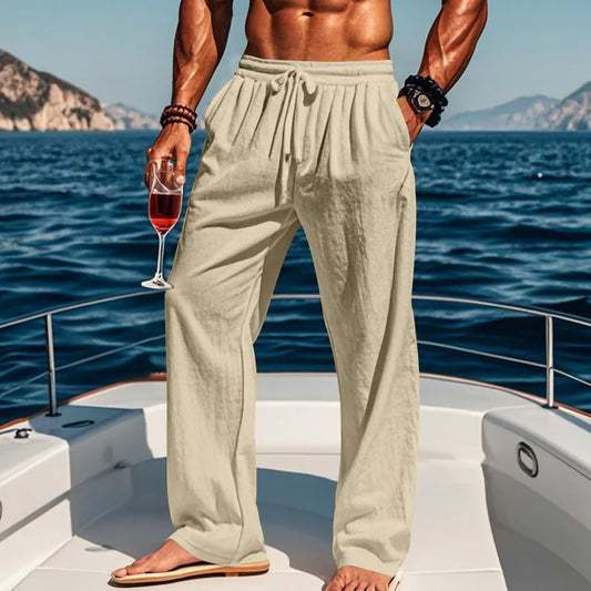 Men's 16-Color Linen Yoga Pants Spring/Summer