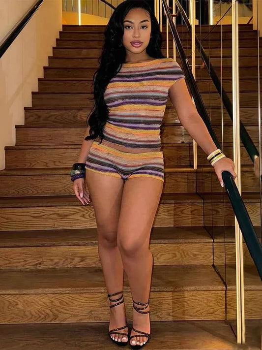 Weird Puss Striped 2 Piece Set Women Chic