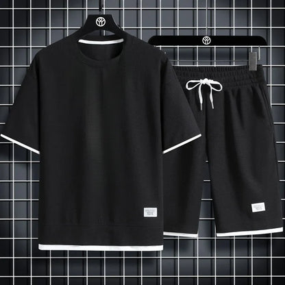 Men's Waffle Summer Casual Tracksuit Set