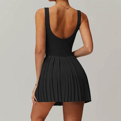 Tennis Jumpsuit with Pockets & Pleats