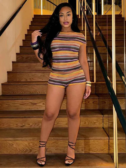 Weird Puss Striped 2 Piece Set Women Chic