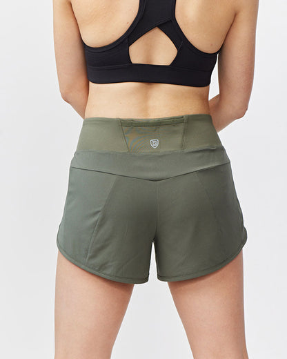 Sheva Women's High Rise Running Shorts - Limelight
