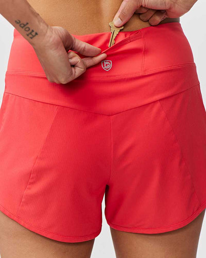 Sheva Women's High Rise Running Shorts - Dark Moss