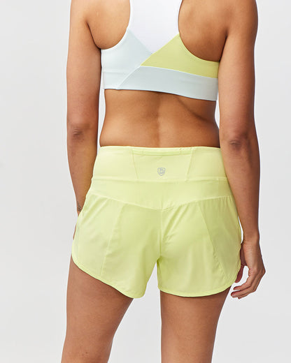 Sheva Women's High Rise Running Shorts - Limelight