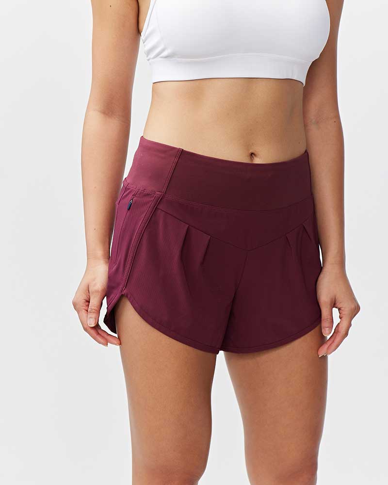 Sheva Women's High Rise Running Shorts - Limelight