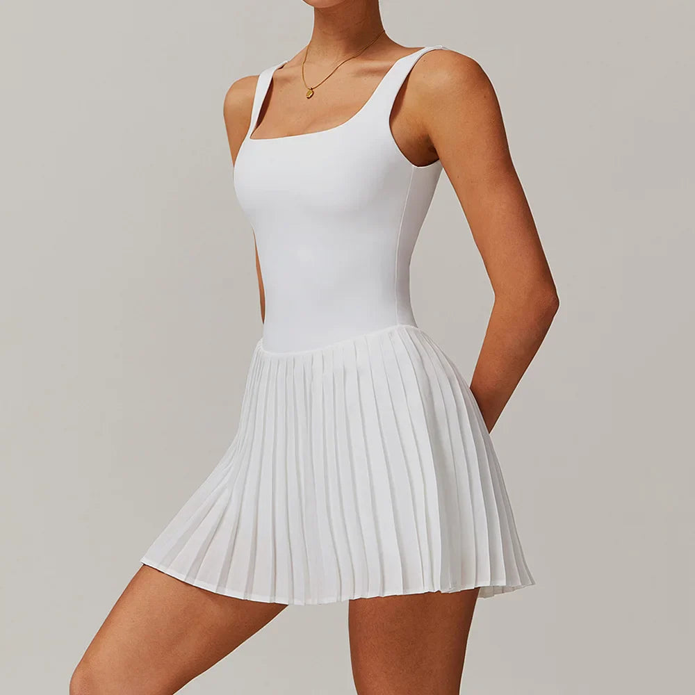 Tennis Jumpsuit with Pockets & Pleats