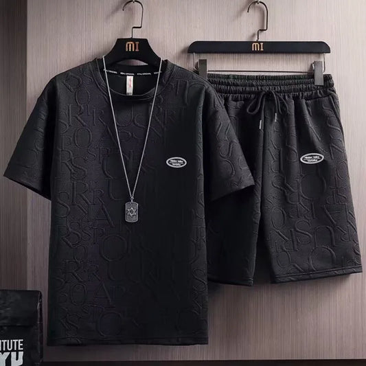 Men's Waffle Summer Casual Tracksuit Set