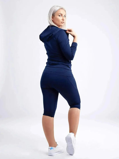 Athletic Fitted Zip-Up Hoodie Jacket with Pockets