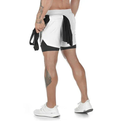 Men’s Camo 2-in-1 Gym Shorts – Quick Dry Running & Training