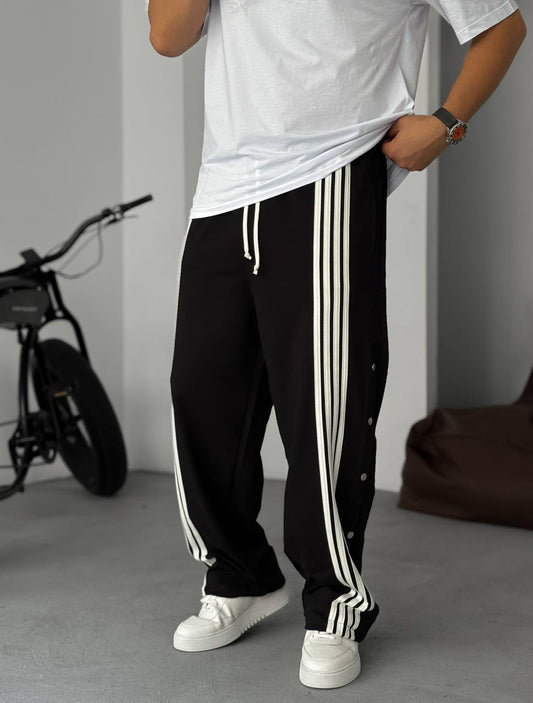 Unisex Oversize Tearaway Track Pants with Side Stripes