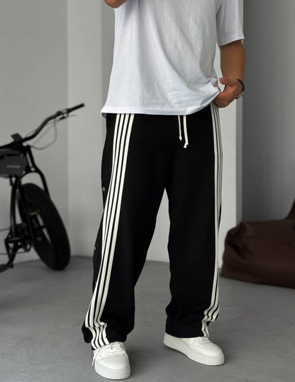 Unisex Oversize Tearaway Track Pants with Side Stripes