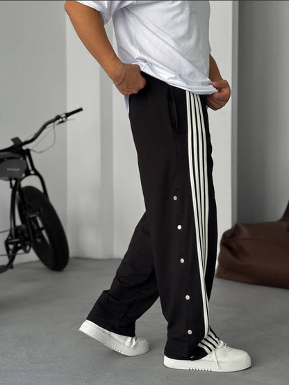 Unisex Oversize Tearaway Track Pants with Side Stripes